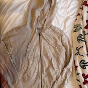 Aerie Cream Zip-Up Hoodie